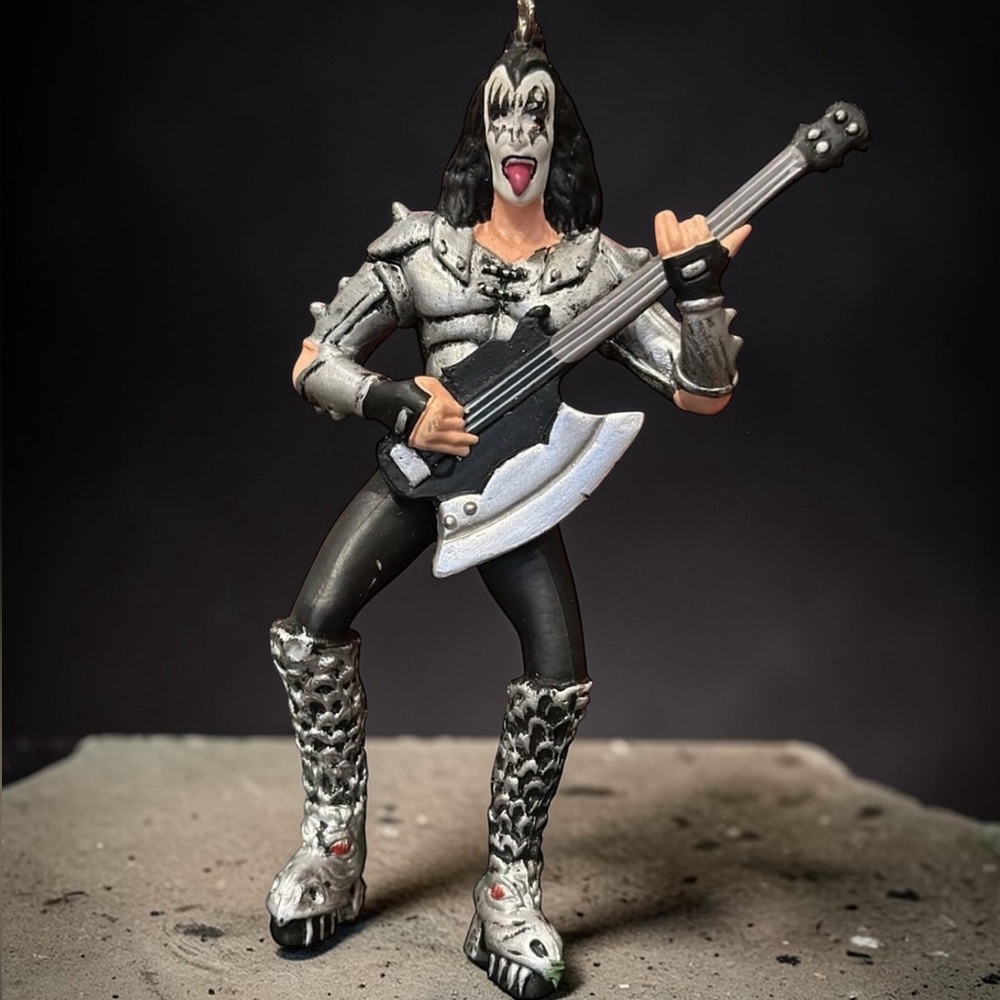 KISS Gene Simmons "The Demon" Christmas Ornament - Kurt Adler 2012 Axe Bass